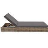 thumbnail of tectake Lot de 2 bains de soleil en rotin et aluminium avec table et housse de protection - marron naturel - 403771