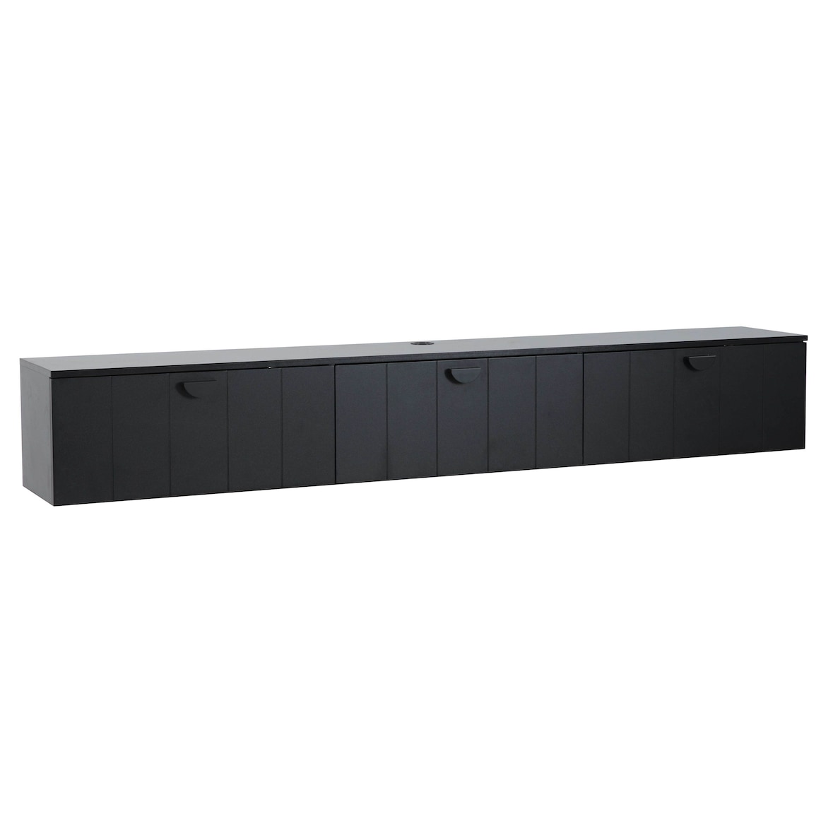 Oviala Meuble TV suspendu 200 cm moderne noir