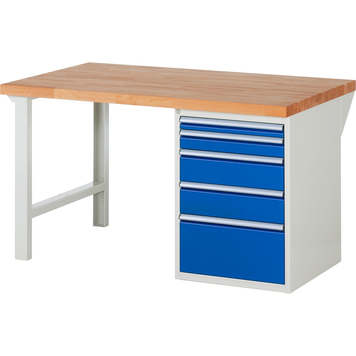 PROREGAL Werkbank Serie 7000 - Modell 7511 | HxBxT 84x150x90cm | 5x Schublade | Schubladenmaße 1x60 + 1x90 + 2x150 + 1x270mm