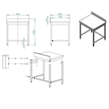 thumbnail of Tavolo lavoro in acciaio inox 80x60x85 cm e alzatina