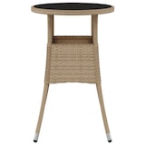 thumbnail of vidaXL Gartentisch Ø60x75 cm Hartglas und Poly Rattan Beige