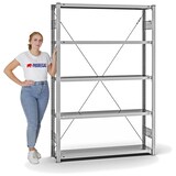 thumbnail of PROREGAL Fachbodenregal Stecksystem | Grundregal | HxBxT 200x130x30cm | 5 Ebenen | Fachlast 200 kg | Einseitig nutzbar | Verzinkt