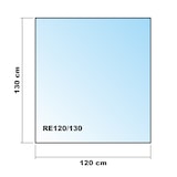 thumbnail of Funkenschutzplatte Rechteck 120x130cm - Klarglas mit Dichtlippe