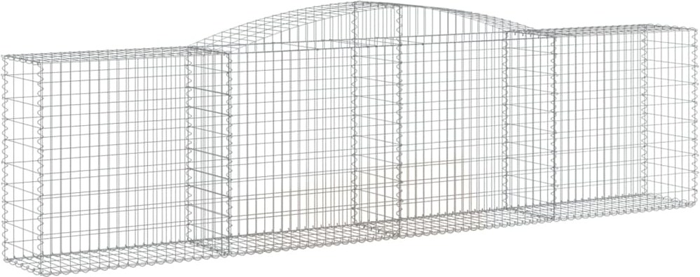 vidaXL Gabionen mit Hochbogen 4 Stk. 400x50x100/120cm Verzinktes Eisen