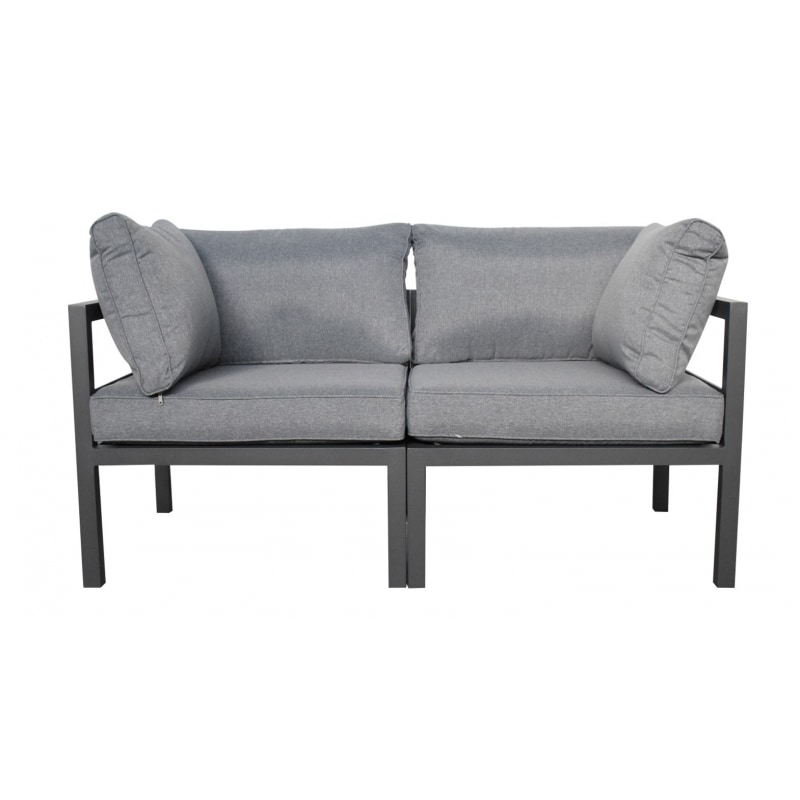 Garten Alu Sofa Rhodos 2 Sitzer Gartensofa Aluminium grau Terrassensofa