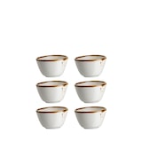 thumbnail of MÄSER Dipschale oval 7 x 6 cm Weiss mit braunem Rand 6er Set, PINTAR Brauner Rand, 594013