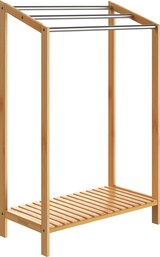 thumbnail of CASARIA® Handtuchhalter Bambus Holz mit Ablage 3 Edelstahl Stangen