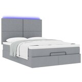 thumbnail of vidaXL Ottoman-Bett mit Matratze & LEDs Hellgrau 140x190 cm Stoff