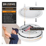 thumbnail of Brandson 2x Rauchmelder (Wechselbare Batterie, wiederverwendbar, Batteriewarnung, TÜV geprüft)