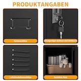 thumbnail of Metallschrank Spind 9 Türen 100x90x40 cm Schwarz mit Schlössern und Kartenfächern, belüftet, pulverbeschichteter Stahl für Büro und Umkleide