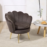 thumbnail of HOMCOM Poltrona Vintage in Velluto Marrone Poltroncina da Camera