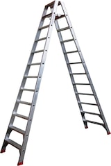 thumbnail of Stehleiter 2x12 Stufen Profi Länge 329cm 329x82x23cm Alu SZAGATO Stufenleiter Standleiter Haushaltsleiter Bockleiter Doppelstufenleiter Malerleiter