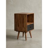 thumbnail of Retro Nachttisch aus Sheesham-Holz, 70 cm - Für Boxspringbetten, Vintage-Stil. 40x35x70 cm | Kadima Design
