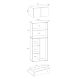 thumbnail of LonaXXL Kleiderschrank 6 Türen 1 Schublade grau.