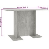 thumbnail of vidaXL Esstisch Betongrau 110 x 60 x 75 cm Spanplatte