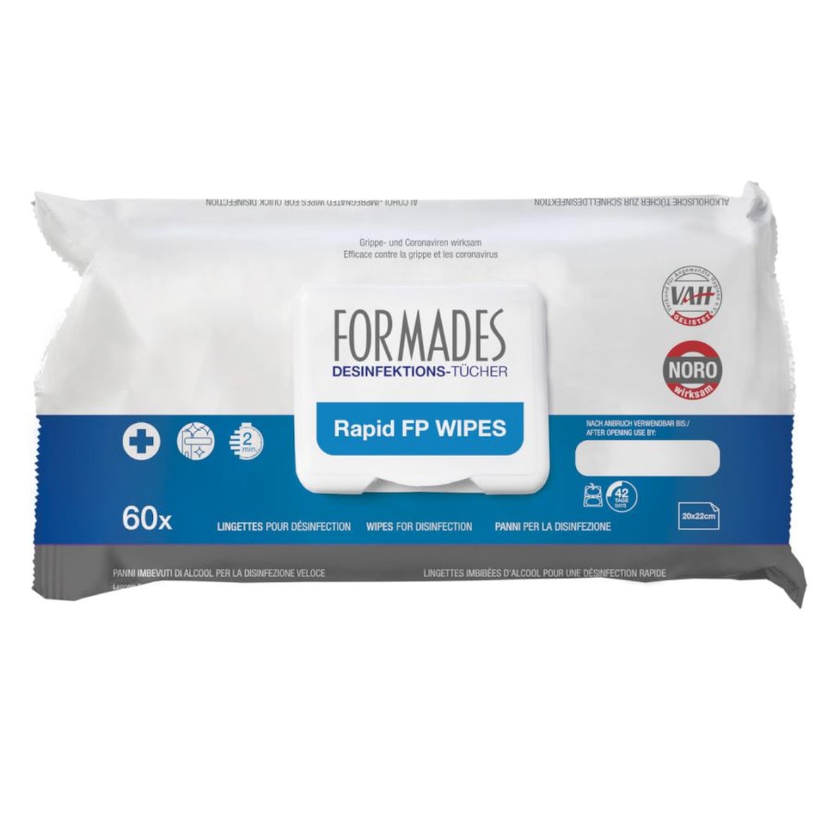 FORMADES Rapid FP Wipes - Desinfektionstücher - 9 x 60 Stück - 22 x 20 cm
