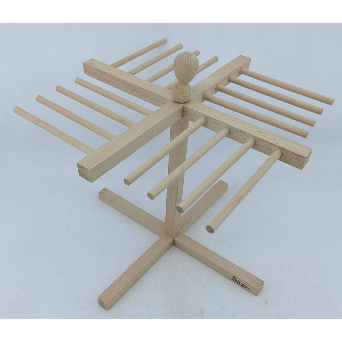 Stendi Pasta Fresca in Legno con 16 supporti Essiccatore di Pasta Fresca a Stendino Asciuga la pasta lunga come spaghetti e tagliatelle Sirge