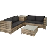 thumbnail of tectake Conjunto de rattan Siena  Natural/Cinzento Escuro