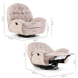 thumbnail of Poltrona Relax Reclinabile Manuale, 3 posizioni, Girevole/Rotante e a Dondolo, per Soggiorno, Poltrona per Anziani, Stile moderno - Pina/Beige Chiaro