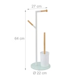 thumbnail of Relaxdays WC Garnitur, HBT: 64x27x22 cm, stehender Toilettenpapierhalter, Klobürste mit Bürstenhalter, Edelstahl, weiß