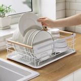 thumbnail of Home Nature Wohnkonzept Geschirrabtropfgestell Küchen Organizer Abtropfgestell Metall einlagig weiß nordisch Spülbecken Tellerhalter 43 cm