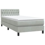 thumbnail of vidaXL Boxspringbett mit Matratze & LED Hellgrau 80x220 cm Samt