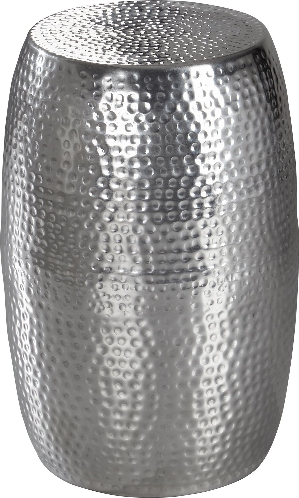 Beistelltisch 30x49,5x30cm Aluminium Silber Dekotisch orientalisch rund, Kleiner Hammerschlag Abstelltisch, Designer Ablagetisch Metall modern,