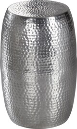 thumbnail of Beistelltisch 30x49,5x30cm Aluminium Silber Dekotisch orientalisch rund, Kleiner Hammerschlag Abstelltisch, Designer Ablagetisch Metall modern,