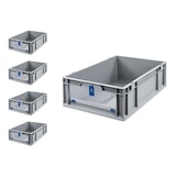 thumbnail of PROREGAL 5x Eurobox NextGen Insight Cover | HxBxT 17x40x60 | 34 Liter | Niedrig/Blau | Eurobehälter, Transportbox, Transportbehälter