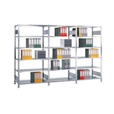 thumbnail of Grundregal, Fachbodenregal Stecksystem MULTIplus150, 2500 x 1000 x 500 mm (HxBxT), 6 Fachböden, Kreuzstrebe, verzinkt