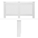 thumbnail of ECD Germany Heizkörperverkleidung Wabenmuster 152x19x82 cm Weiß, MDF lackiert, Heizungsverkleidung Heizkörperabdeckung für Wohnzimmer & Schlafzimmer