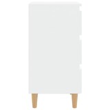 thumbnail of Mesita de noche con patas de madera maciza blanca 40x35x69 cm