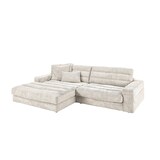 thumbnail of KAWOLA Sofá LANA Sofá rinconera pana blanco crema Recamiere izquierda