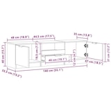 thumbnail of vidaXL TV-Schrank Artisan-Eiche 140x35x40 cm Holzwerkstoff