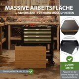 thumbnail of Werkstattwagen Profi Compact bestückt 85 x 68 x 46 cm Holzplatte 4 Schubladen Lochwand Ablage grün