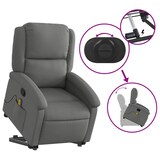 thumbnail of vidaXL Massagesessel mit Aufstehhilfe Dunkelgrau Stoff