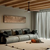 thumbnail of Tonda.Color negro/madera. Motor DC bajo consumo. 6 vels.  Protección IP44 para exteriores. Fuente de luz LED. Función verano-invierno. Nature wind