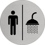 thumbnail of CombiCraft Aluminium Türschild 'Herren Dusche' - Ø75mm mit 3M-Klebeband