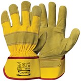 thumbnail of Arbeitshandschuhe Schweinespaltleder mit gummiertem Bündchen, gefüttert Gr. 10