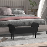 thumbnail of HOMCOM Banco de Pé de Cama Banco com Braços Curvados Estofado e Pés de Madeira Carga Máxima 130kg 102x31x51cm Preto