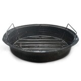 thumbnail of GRANITEWARE - Roaster Cocotte im Großformat - Emaillierter Stahl - Oval - 8L - Ultraleicht - Kochrost aus Edelstahl + Buch mit 35 Rezepten