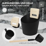 thumbnail of LuxeBath Sauna Zubehör Set 4-tlg, Aluminium & Holz schwarz, Kübel, Kelle, Thermometer & Sanduhr