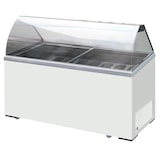 thumbnail of Vetrina gelato statica 8 vaschette con riserva. Porte vetro scorrevoli. Illuminazione led. Interno alluminio. Temperatura -13°C/-23°C. Modello ICE8