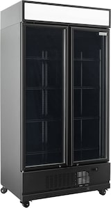 thumbnail of vaiotec TOPLINE Getränkekühlschrank 2 Türen / 870 Liter mit Leuchtaufsatz "schwarz", 1090 x 742 mm