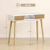 thumbnail of HOMCOM mesa de consola estrecha consola de recibidor mesa de sofá moderna con 2 cajones compartimento y patas de madera blanco