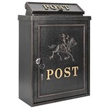 thumbnail of Briefkasten PETER Bronze 29x13x41 cm Gussaluminium Wandmontage | Postkasten Nachrichtenkasten für Briefe und Zeitungen