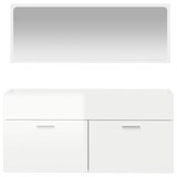thumbnail of vidaXL Badschrank mit Spiegel Hochglanz-Weiß Holzwerkstoff