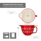 thumbnail of Rührschüssel Schneeflocke rot creme 2,5L Teigschale mit Griff Kekse Weihnachten