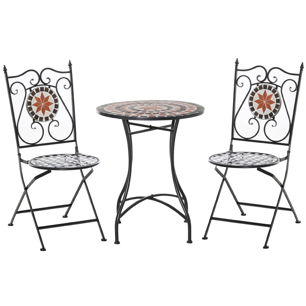 Outsunny - Garten-Bistroset - Ф60 x 71H cm - mehrfarbing