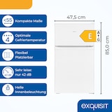 thumbnail of Exquisit Mini Kühl-Gefrierkombination KGC590-30-E-040E schwarz | Nutzinhalt: 85 L  Türanschlag wechselbar | Kühlschrank mit Gefrierfach klein